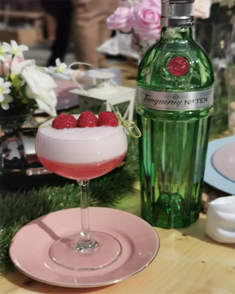 Clover club cocktail from a signature event menu