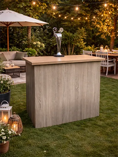 wooden bar counter